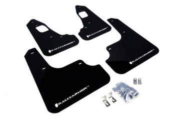 Picture of Rally Armor RAL UR Blk Flap/Wht Logo Mud Flaps - MF10-UR-BLK/WH