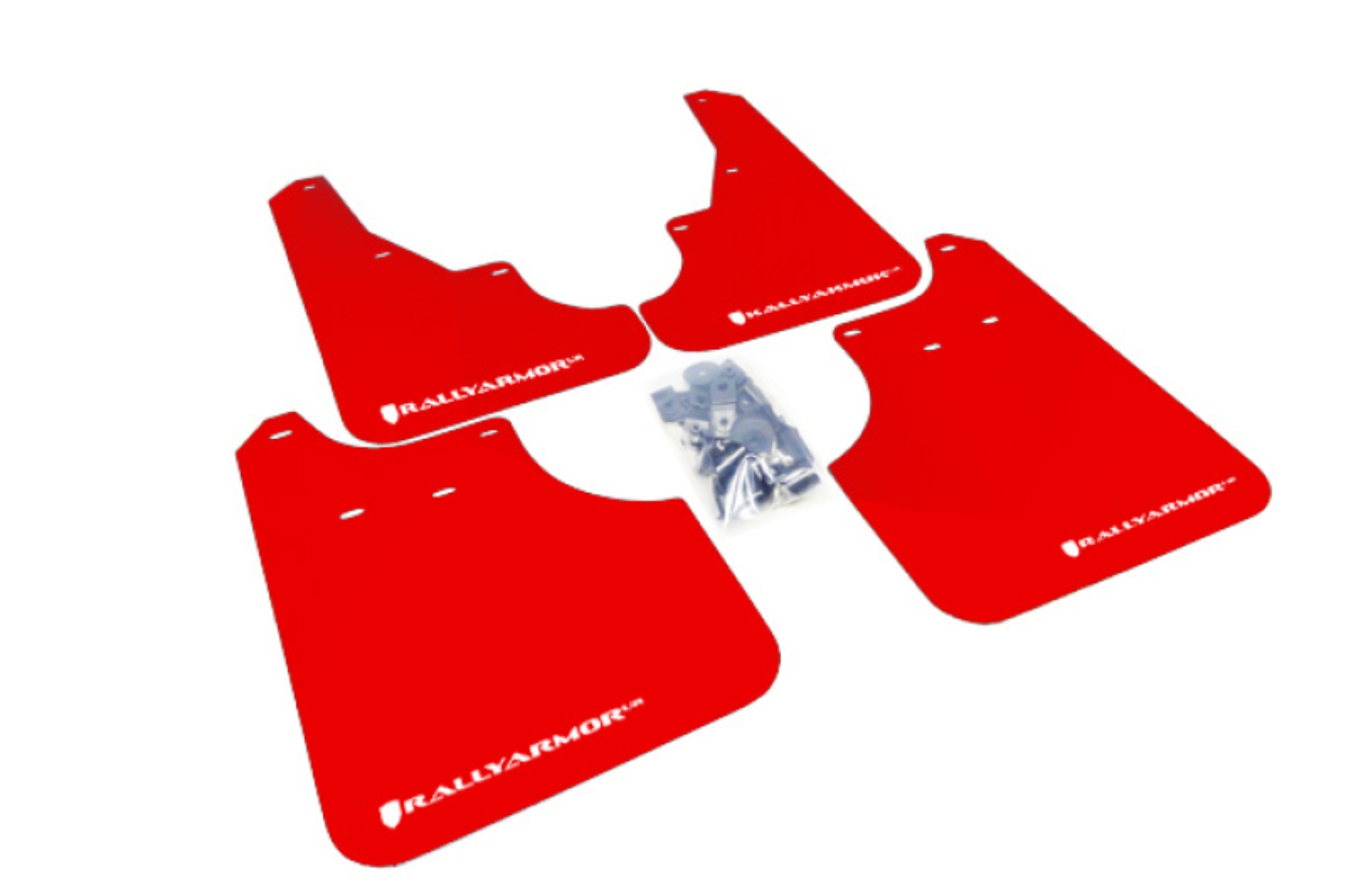 Picture of Rally Armor RAL UR Red Flap/Wht Logo Mud Flaps - MF11-UR-RD/WH