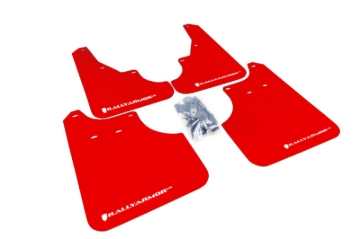 Picture of Rally Armor RAL UR Red Flap/Wht Logo Mud Flaps - MF11-UR-RD/WH