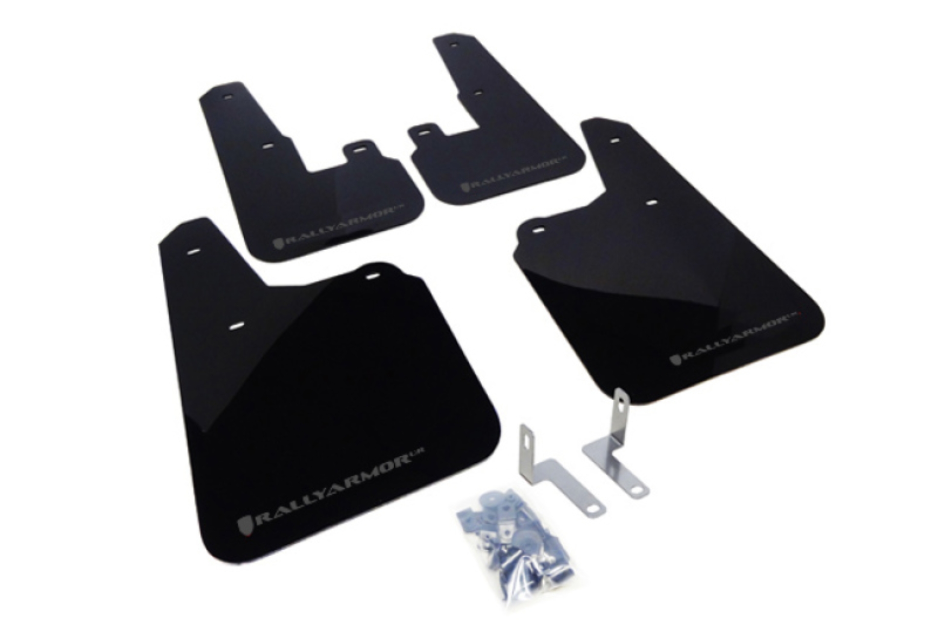 Picture of Rally Armor RAL UR Blk Flap/Grey Logo Mud Flaps - MF16-UR-BLK/GRY
