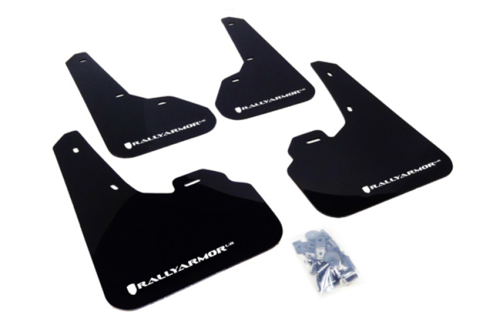 Picture of Rally Armor RAL UR Blk Flap/Wht Logo Mud Flaps - MF17-UR-BLK/WH