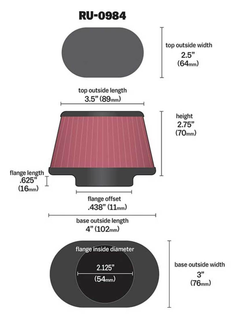 Picture of K&N Engineering KN Universal Air Filter - RU-0984