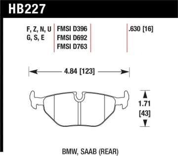 Picture of Hawk Performance HAWK Blue 9012 Brake Pad Sets Rear - HB227E.630