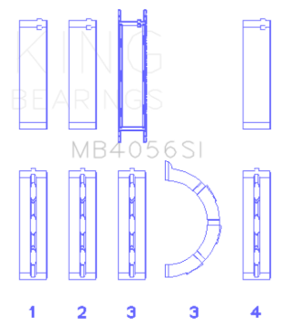 Picture of King Engine Bearings KING Main Bearings - MB4056SI