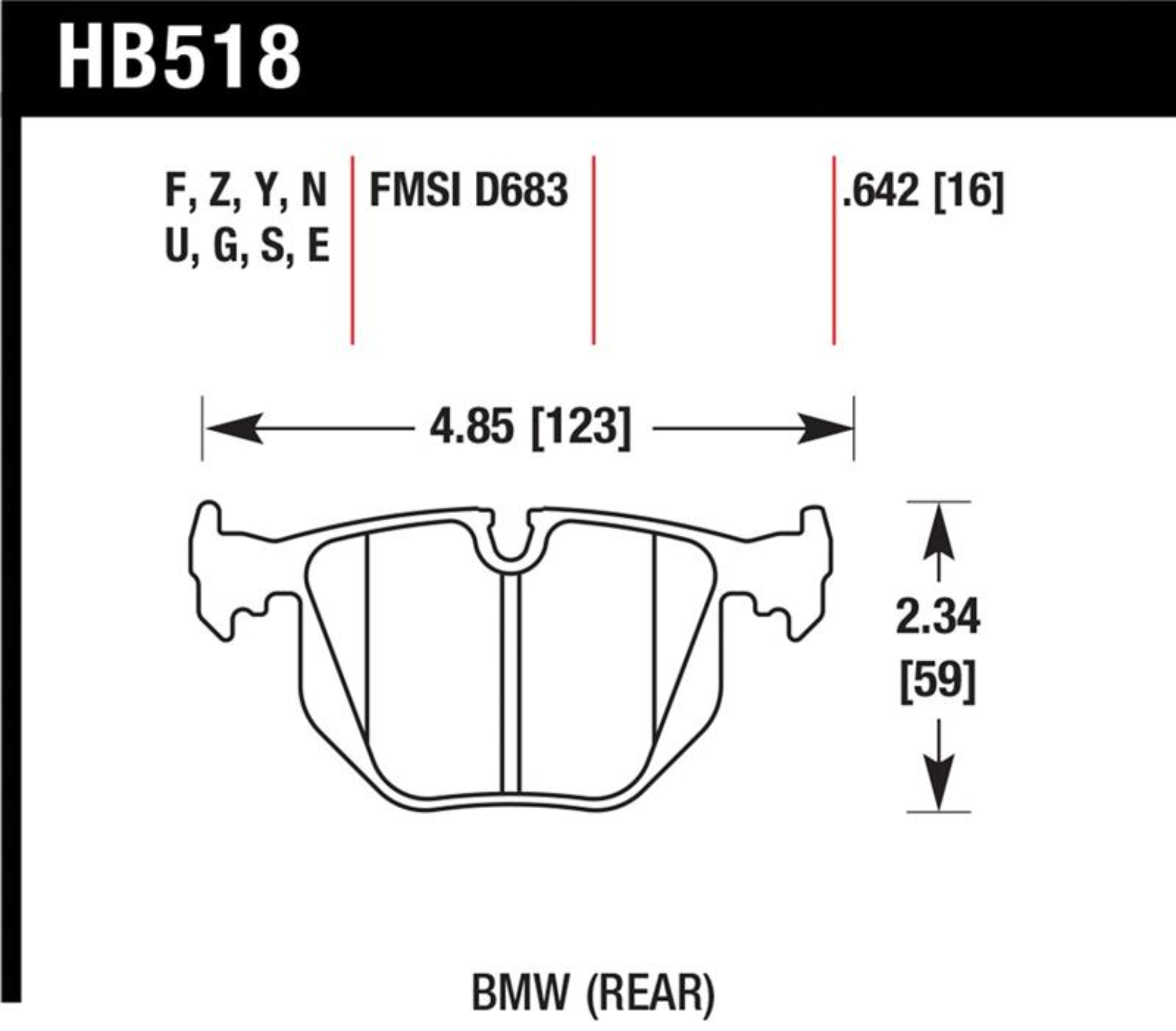 Picture of Hawk Performance HAWK Blue 9012 Brake Pad Sets Rear - HB518E.642