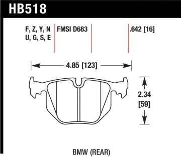 Picture of Hawk Performance HAWK Blue 9012 Brake Pad Sets Rear - HB518E.642