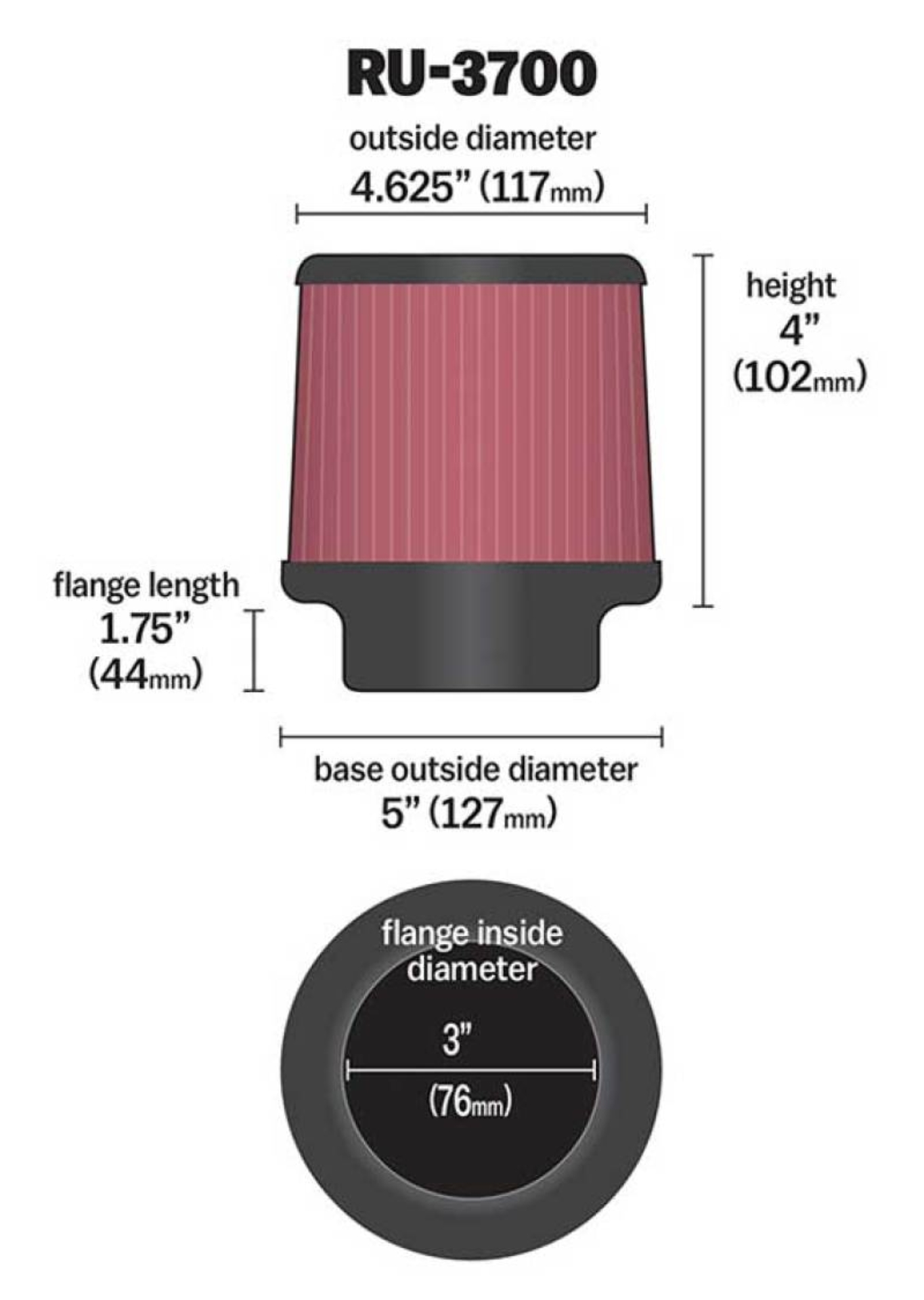 Picture of K&N Engineering KN Universal Air Filter - RU-3700