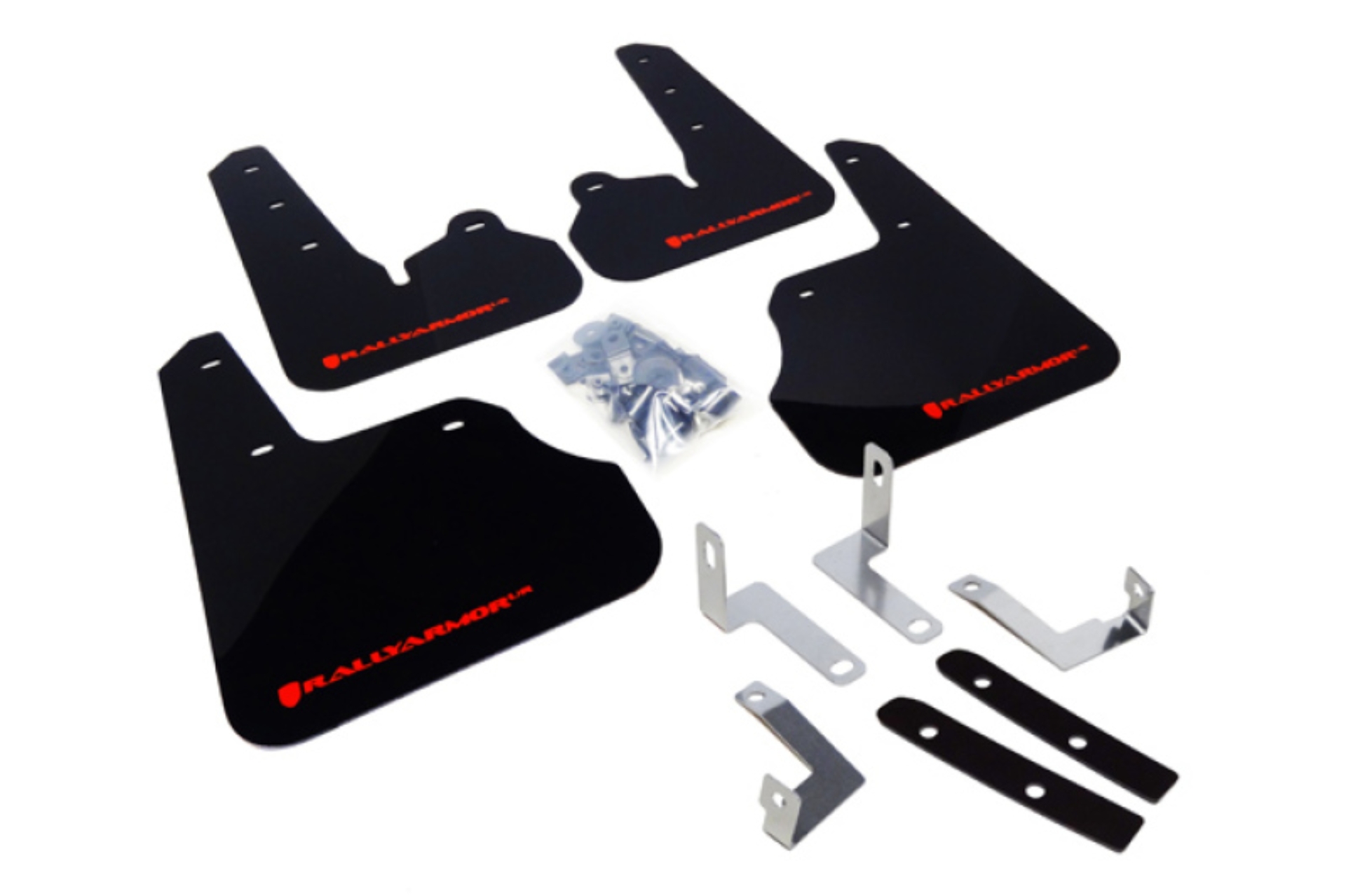 Picture of Rally Armor RAL UR Blk Flap/Rd Logo Mud Flaps - MF22-UR-BLK/RD