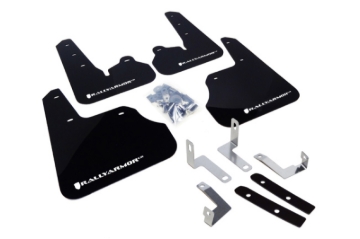 Picture of Rally Armor RAL UR Blk Flap/Wht Logo Mud Flaps - MF22-UR-BLK/WH