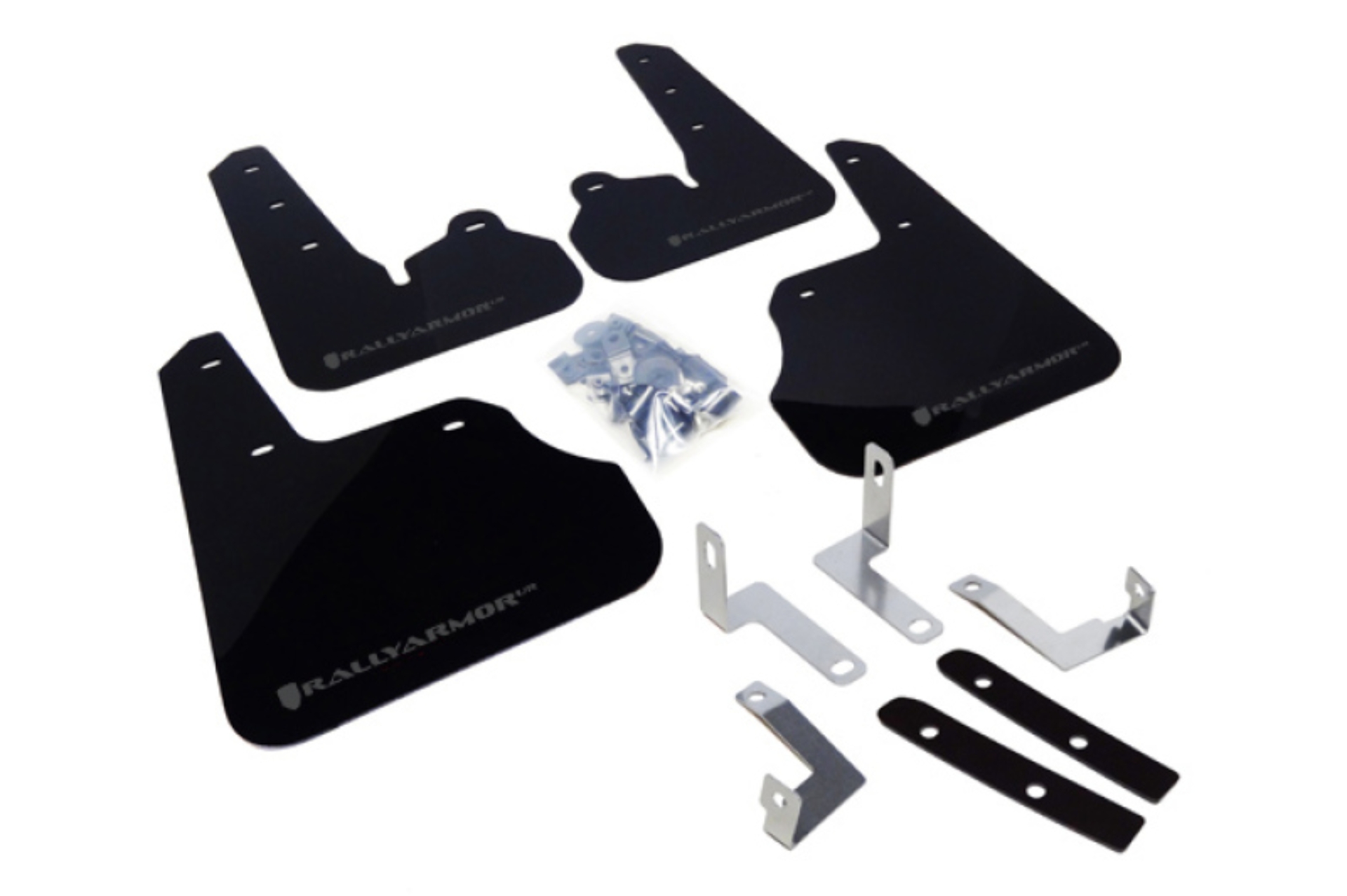 Picture of Rally Armor RAL UR Blk Flap/Grey Logo Mud Flaps - MF22-UR-BLK/GRY
