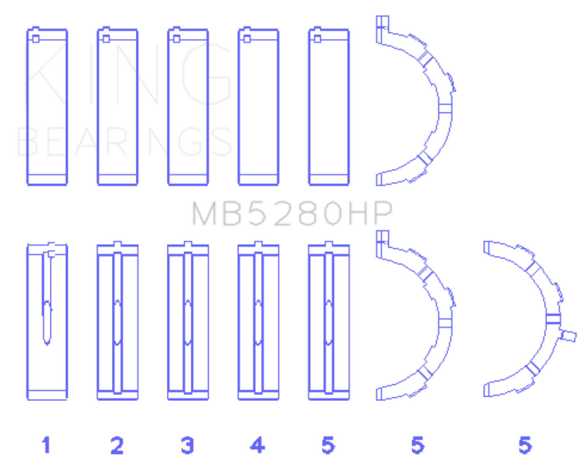 Picture of King Engine Bearings KING Performance Main Bearings - MB5280HP0.5