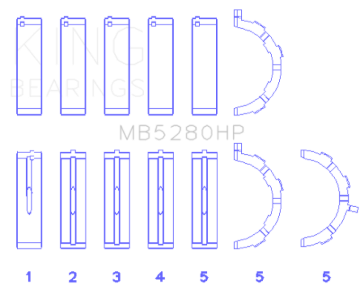 Picture of King Engine Bearings KING Performance Main Bearings - MB5280HP0.5