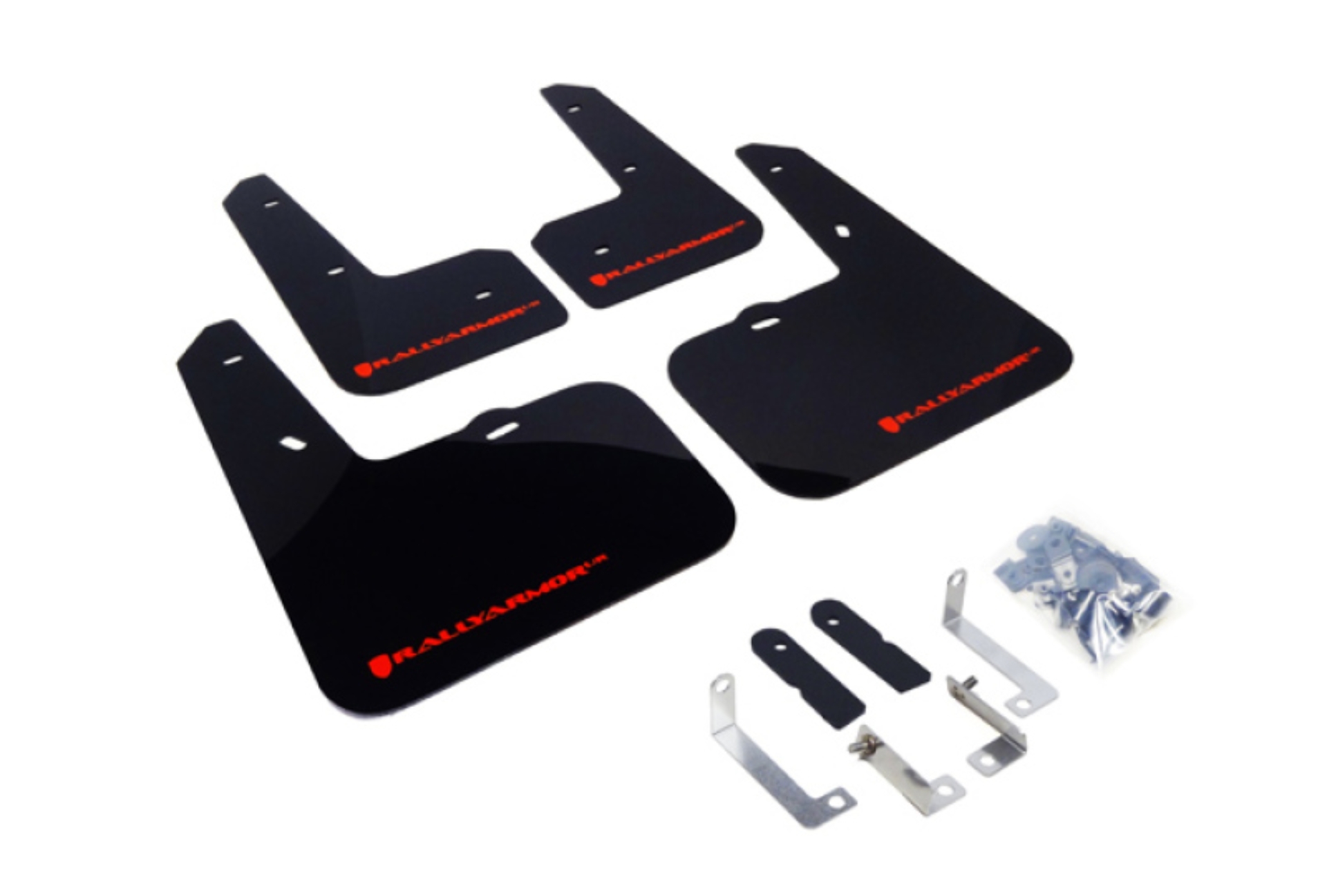 Picture of Rally Armor RAL UR Blk Flap/Rd Logo Mud Flaps - MF24-UR-BLK/RD