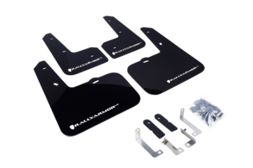 Picture of Rally Armor RAL UR Blk Flap/Wht Logo Mud Flaps - MF24-UR-BLK/WH