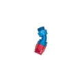 Picture of 8AN 45 Degree Radius Port Hose End To 3/4"-16 O-Ring Boss With Red/Blue Finish