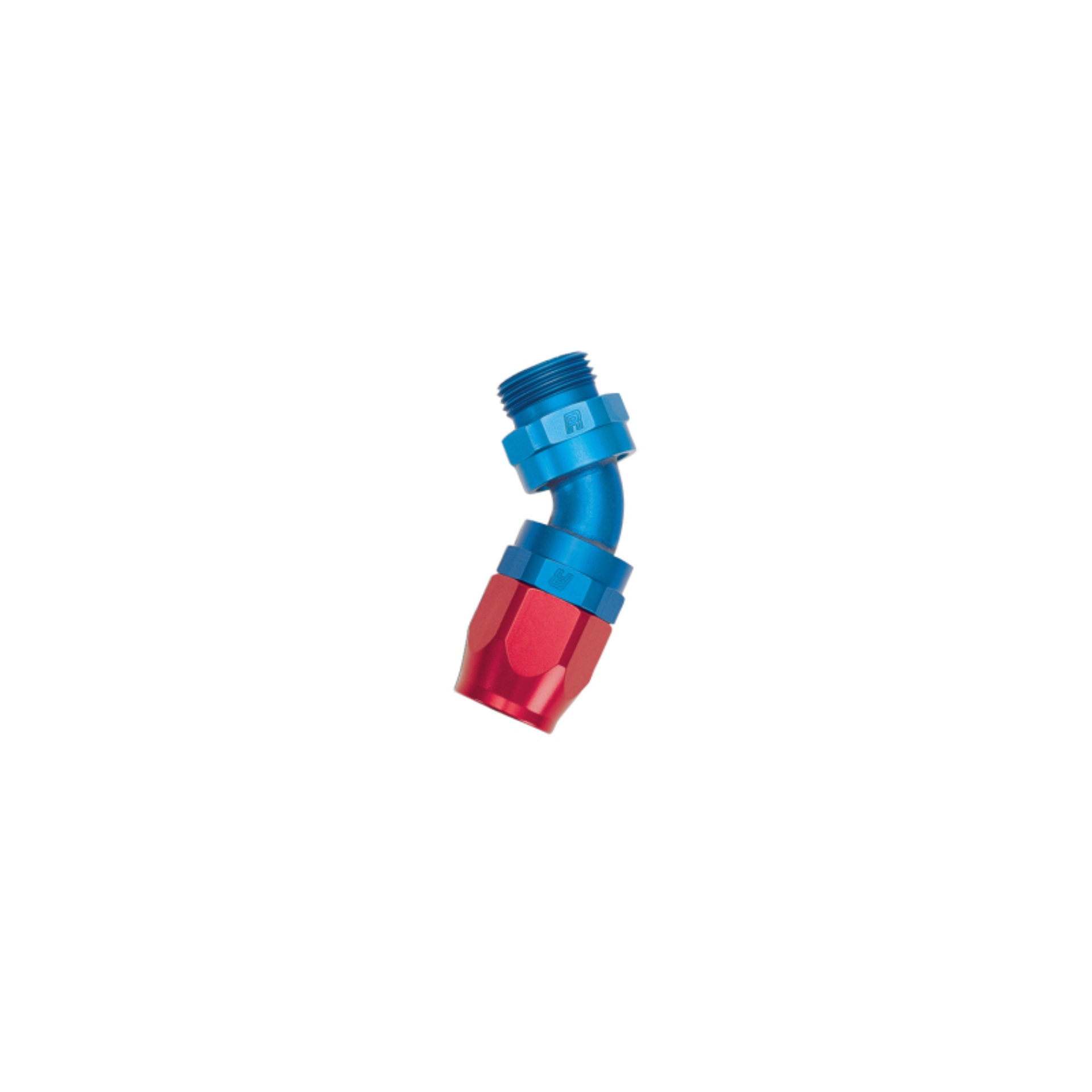 Picture of 10AN 45 Degree Radius Port Hose End To 7/8"-14 O-Ring Boss With Red/Blue Finish