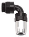 Picture of 6AN 90 Degree Radius Port Hose End To 9/16"-18 O-Ring Boss, Black/Silver Finish