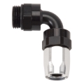 Picture of 6AN 90 Degree Radius Port Hose End To 9/16"-18 O-Ring Boss, Black/Silver Finish