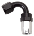 Picture of 8AN ProClassic Swivel 120 Degree Tight 3/4" Radius Hose End, Black/Silver Finish