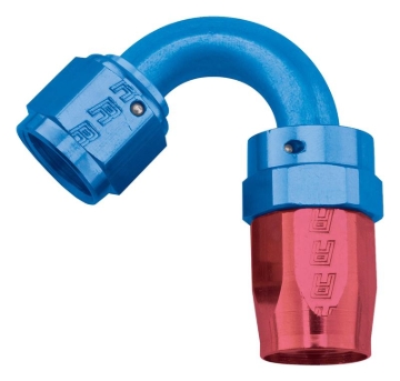 Picture of 16AN ProClassic Swivel 120 Degree Tight 1-1/2" Radius Hose End, Red/Blue Finish