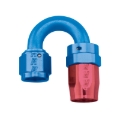 Picture of 8AN ProClassic Swivel 180 Degree Tight 3/4" Radius Hose End With Red/Blue Finish