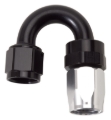 Picture of 8AN ProClassic Swivel 180 Degree Tight 3/4" Radius Hose End, Black/Silver Finish