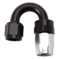 Picture of 8AN ProClassic Swivel 180 Degree Tight 3/4" Radius Hose End, Black/Silver Finish