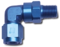 Picture of 10AN Flare Female To 3/8" NPT Male 90 Degree Swivel Fitting With Blue Finish