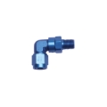 Picture of 6AN  Female To 1/4" NPT Male 90 Degree Swivel Fitting With Blue Finish