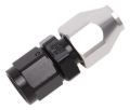 Picture of 6AN Male 37 Degree To 3/8" Line Aluminum Fuel Line Adapter, Black/Silver Finish