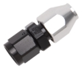 Picture of 6AN Female Swivel To 3/8" Line Aluminum Fuel Line Adapter w/ Black/Silver Finish