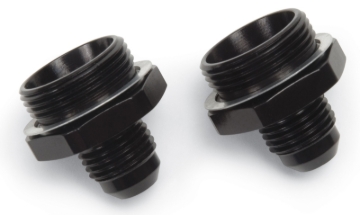 Picture of 6AN Holley Dual Feed 750 To Dominator 1350 Carb 7/8" -20 Fitting, Black - Pair