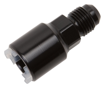 Picture of 6AN Male x 3/8' SAE Quick-Disconnect Push-On Female Fitting With Black Finish