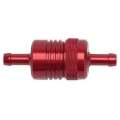 Picture of 3" Length, 1-1/8" O.D., 5/16" In/Out Aluminum Street Fuel Filter w/ Red Finish