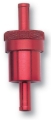 Picture of 3" Length, 1-1/8" O.D., 5/16" In/Out Aluminum Street Fuel Filter w/ Red Finish