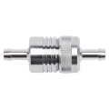 Picture of 3" Length, 1-1/8" O.D., 5/16" In/Out Aluminum Street Fuel Filter, Chrome Finish