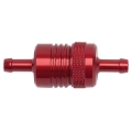 Picture of 3" Length, 1-1/8" O.D., 5/16" In/Out Aluminum Street Fuel Filter w/ Red Finish