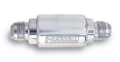 Picture of 3-1/4" Length, 8AN Male Inlet/Outlet Fuel Filter With Polished Finish