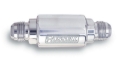 Picture of 3-1/4" Length, 8AN X 3/8" Male NPT In/Out Fuel Filter With Polished Finish