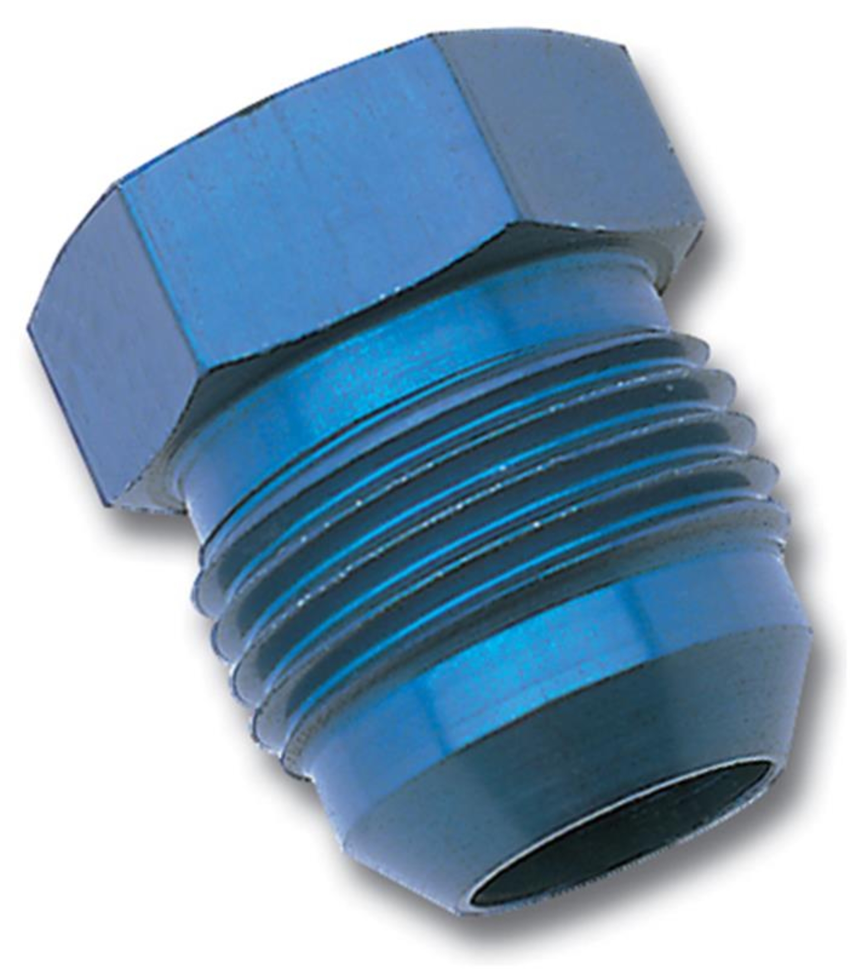 Picture of 8AN Flare Plug Adapter Fitting With Blue Finish
