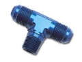 Picture of 6AN Flare To 3/8" Pipe Tee Adapter Fitting With Blue Finish