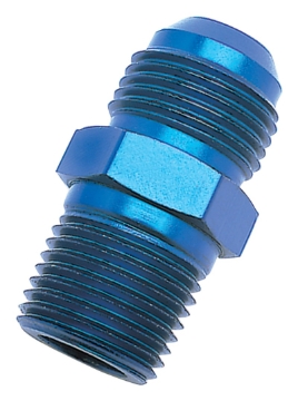Picture of 8AN Straight Flare To 1/2" Pipe Adapter Fitting With Blue Finish