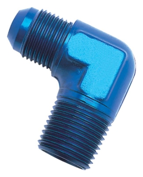 Picture of 6AN 90 Degree Flare To 1/8" Pipe Adapter Fitting With Blue Finish
