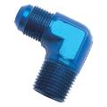 Picture of 4AN 90 Degree Flare To 1/4" Pipe Adapter Fitting With Blue Finish