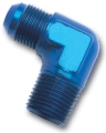 Picture of 8AN 90 Degree Flare To 3/8" Pipe Adapter Fitting With Blue Finish