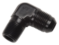 Picture of 8AN 90 Degree Flare To 3/8" Pipe Adapter Fitting With Black Finish
