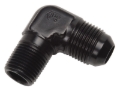 Picture of 8AN 90 Degree Flare To 3/8" Pipe Adapter Fitting With Black Finish