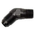 Picture of 10AN 45 Degree Flare To 1/2" Pipe Adapter Fitting With Black Finish