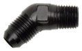 Picture of 12AN 45 Degree Flare To 3/4" Pipe Adapter Fitting With Black Finish