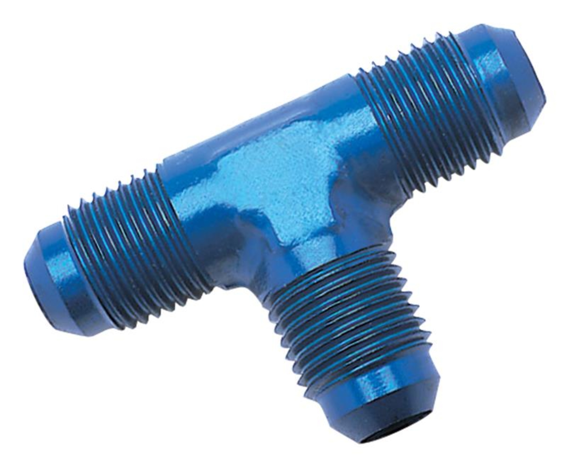Picture of 10AN Flare Tee Adapter Fitting With Blue Finish